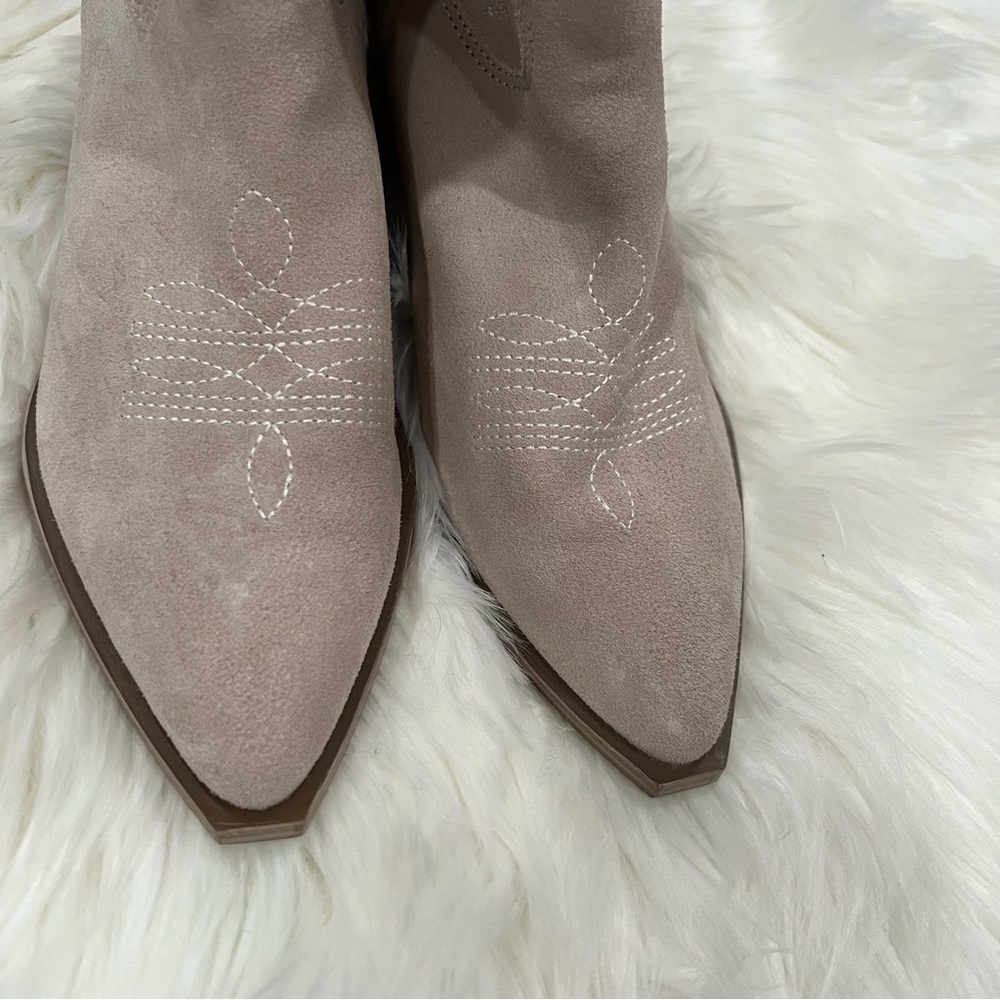 Nine West Grey Taupe western cowboy Heeled Boots - Picture 4 of 10